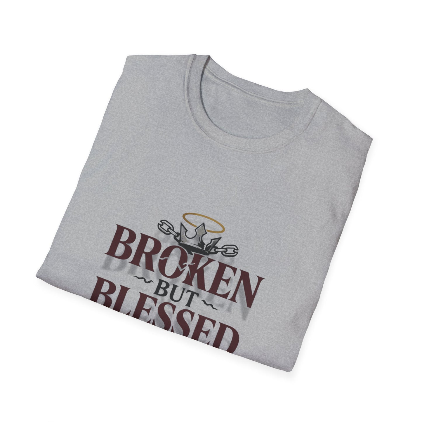 Inspirational Unisex T-Shirt: Broken But Blessed, Faith Apparel, Gift for Friends, Everyday Wear, Motivational Shirt, Spiritual Clothing