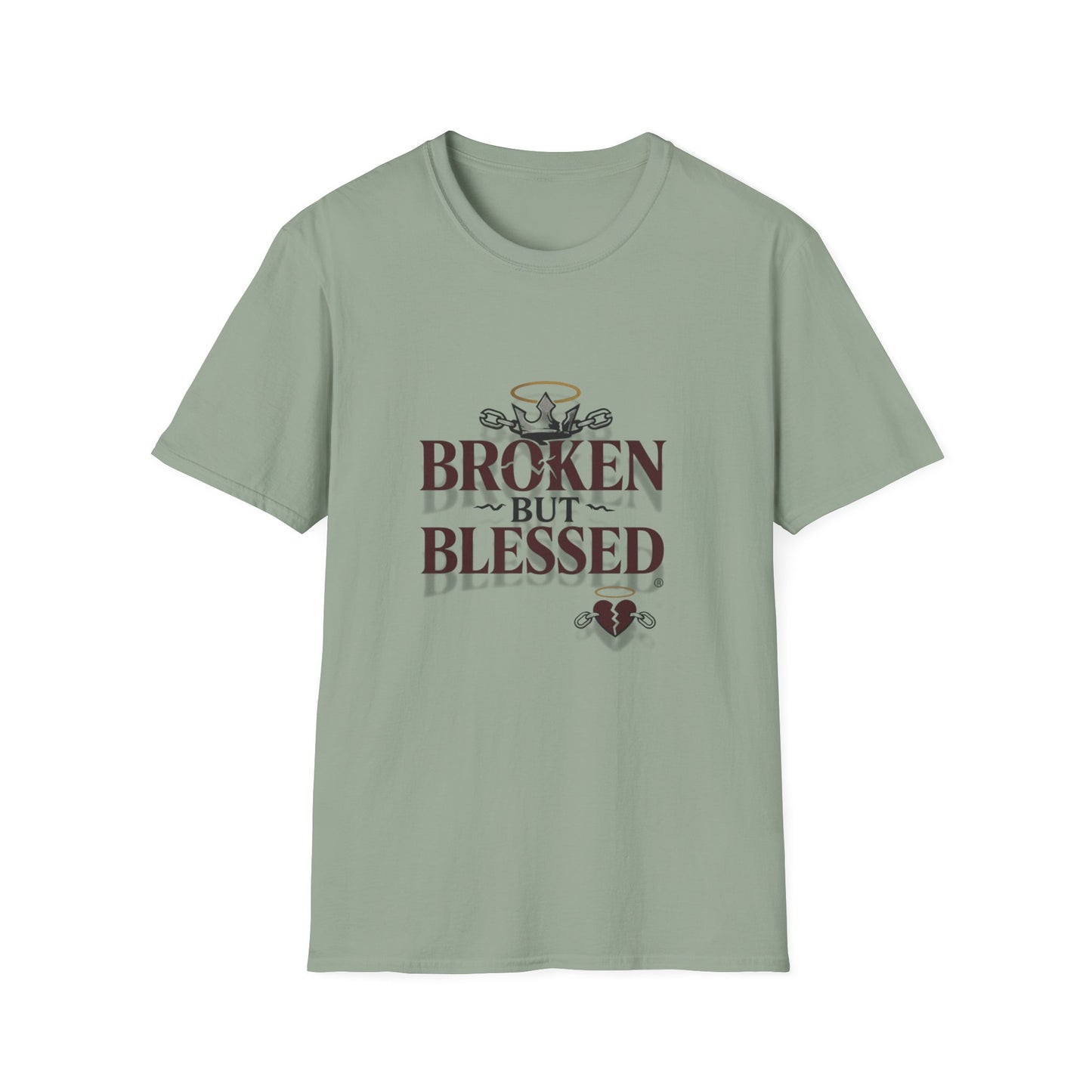 Inspirational Unisex T-Shirt: Broken But Blessed, Faith Apparel, Gift for Friends, Everyday Wear, Motivational Shirt, Spiritual Clothing