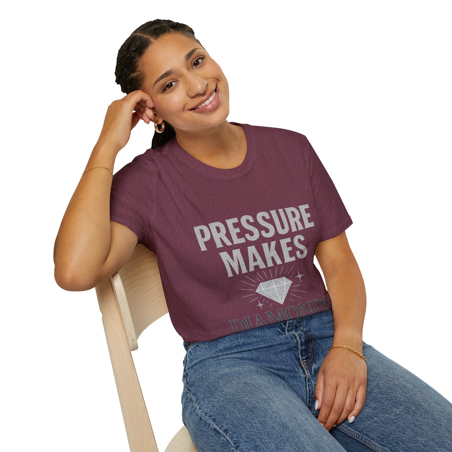 Pressure Makes Diamonds Unisex T-Shirt | Inspirational Gift, Motivational Tee, Everyday Wear, Casual Style, Unique Design
