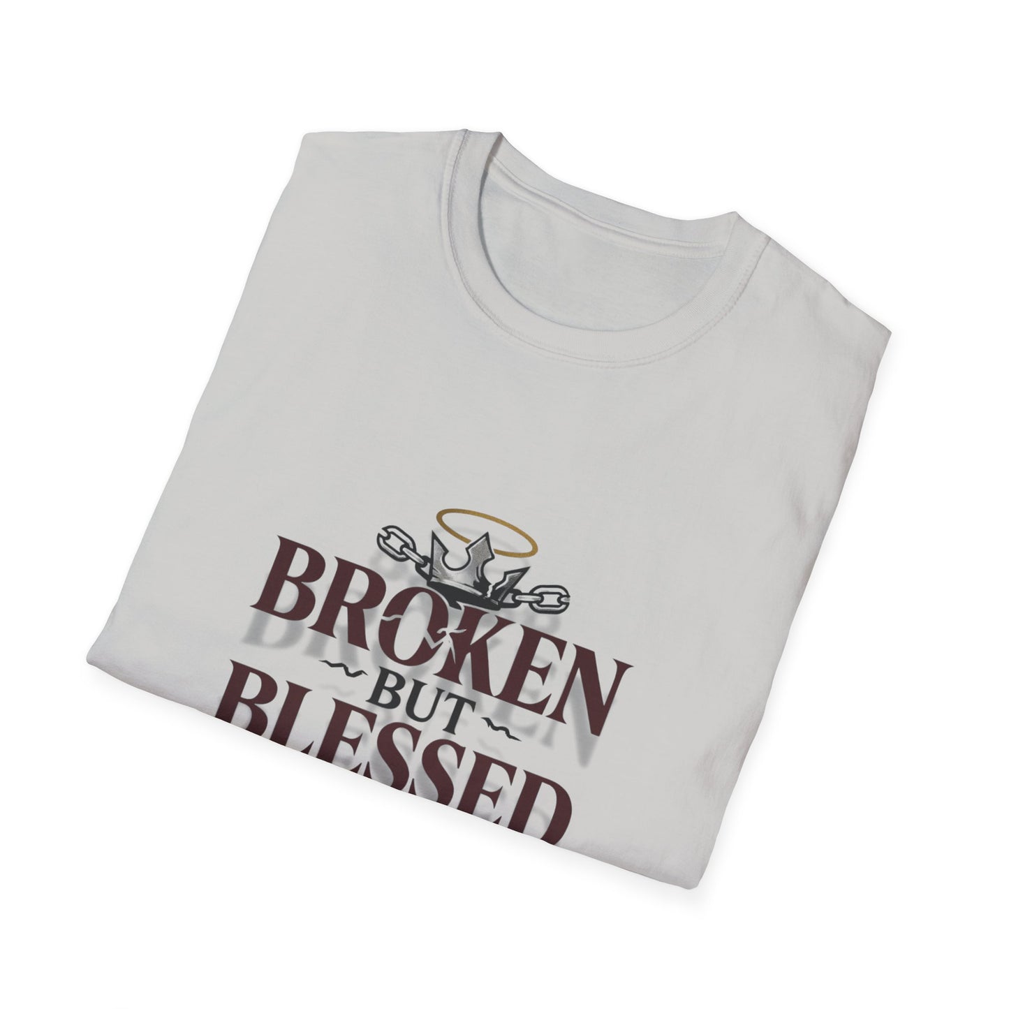 Inspirational Unisex T-Shirt: Broken But Blessed, Faith Apparel, Gift for Friends, Everyday Wear, Motivational Shirt, Spiritual Clothing