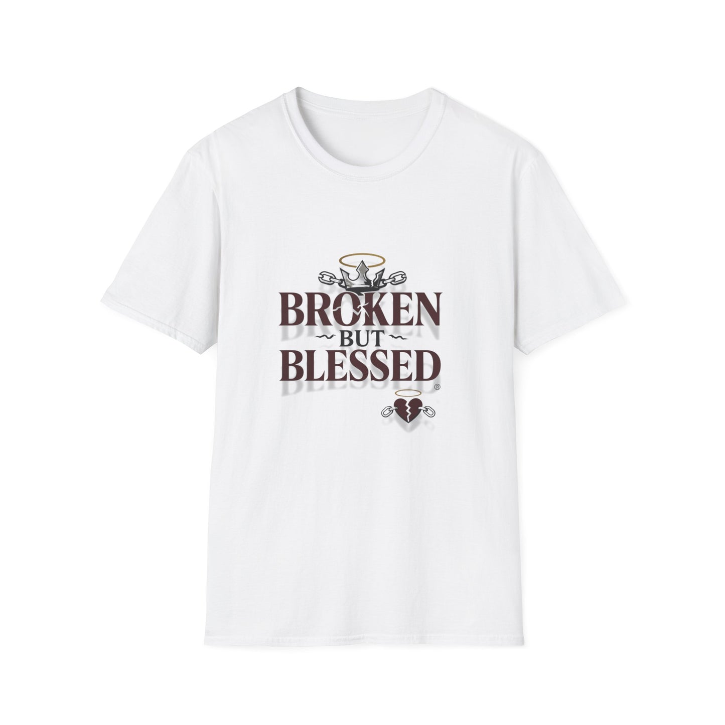 Inspirational Unisex T-Shirt: Broken But Blessed, Faith Apparel, Gift for Friends, Everyday Wear, Motivational Shirt, Spiritual Clothing