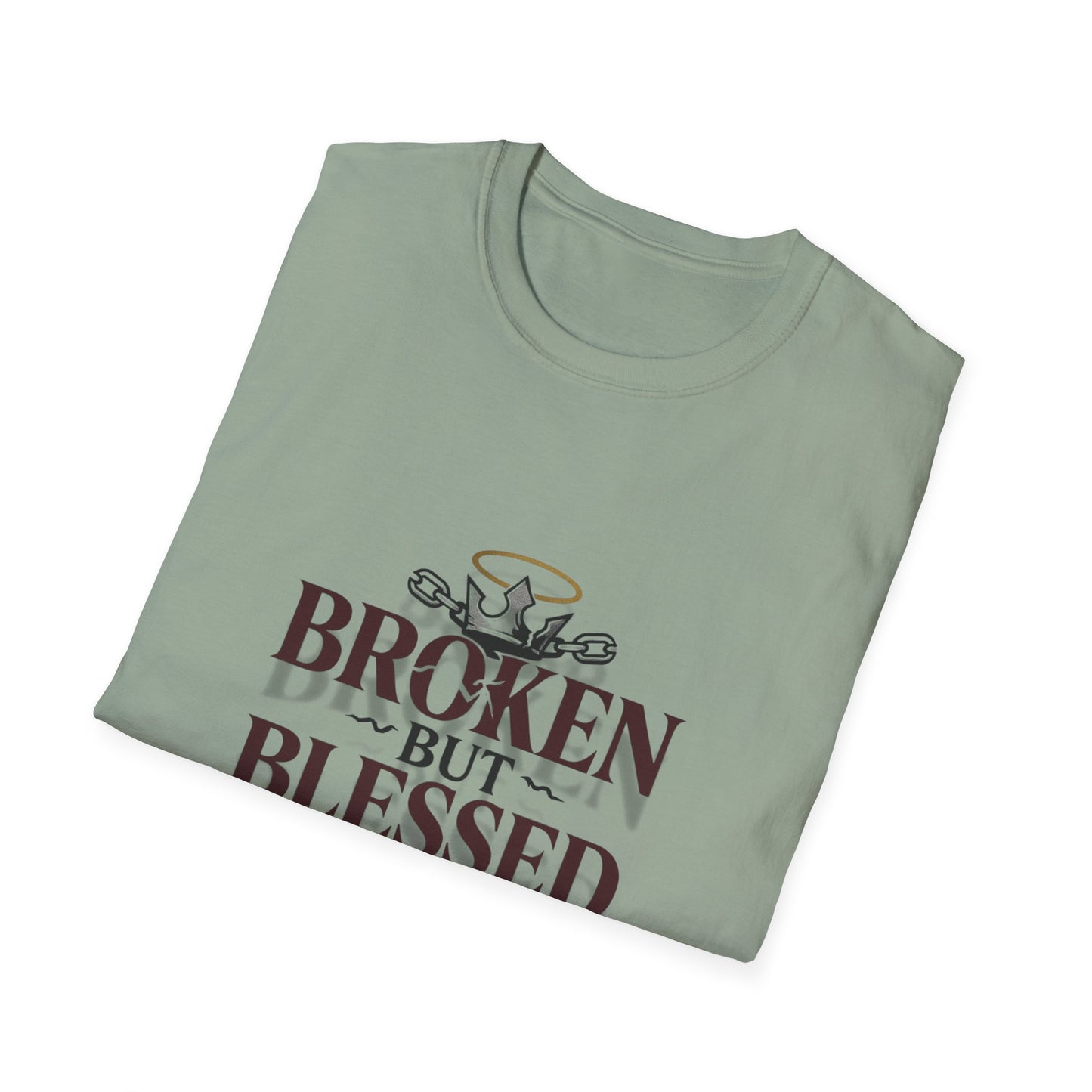 Inspirational Unisex T-Shirt: Broken But Blessed, Faith Apparel, Gift for Friends, Everyday Wear, Motivational Shirt, Spiritual Clothing