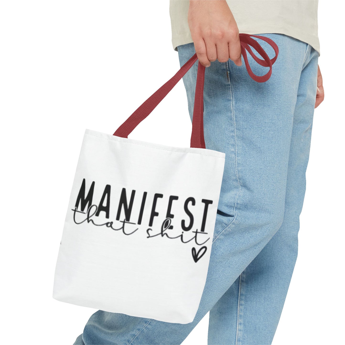 Manifest That Shit Tote Bag - Inspirational Carryall for Dreamers, Motivational Bag for Women, Gift for Birthdays, Positive Affirmation Bag