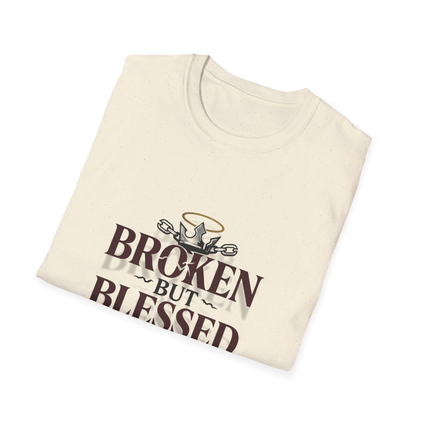 Inspirational Unisex T-Shirt: Broken But Blessed, Faith Apparel, Gift for Friends, Everyday Wear, Motivational Shirt, Spiritual Clothing