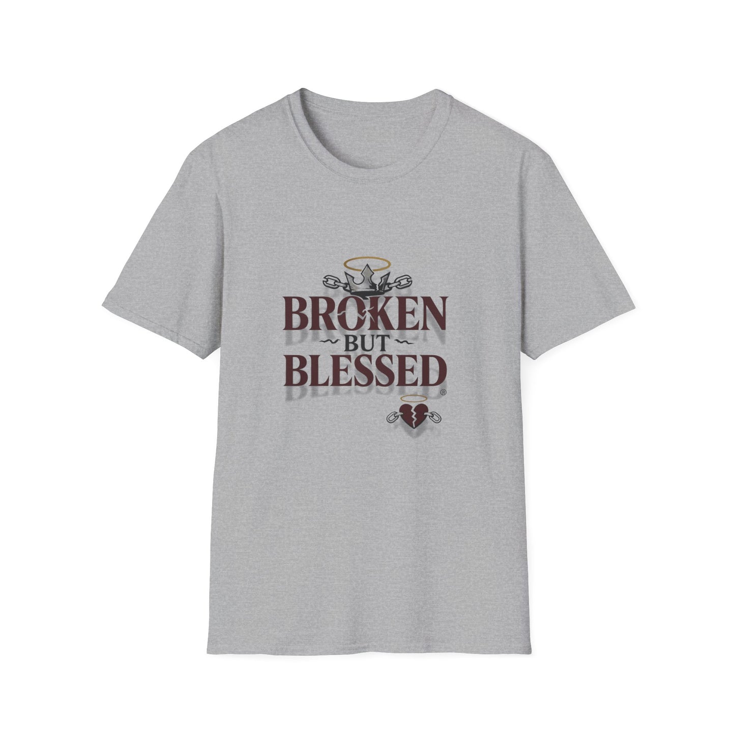 Inspirational Unisex T-Shirt: Broken But Blessed, Faith Apparel, Gift for Friends, Everyday Wear, Motivational Shirt, Spiritual Clothing