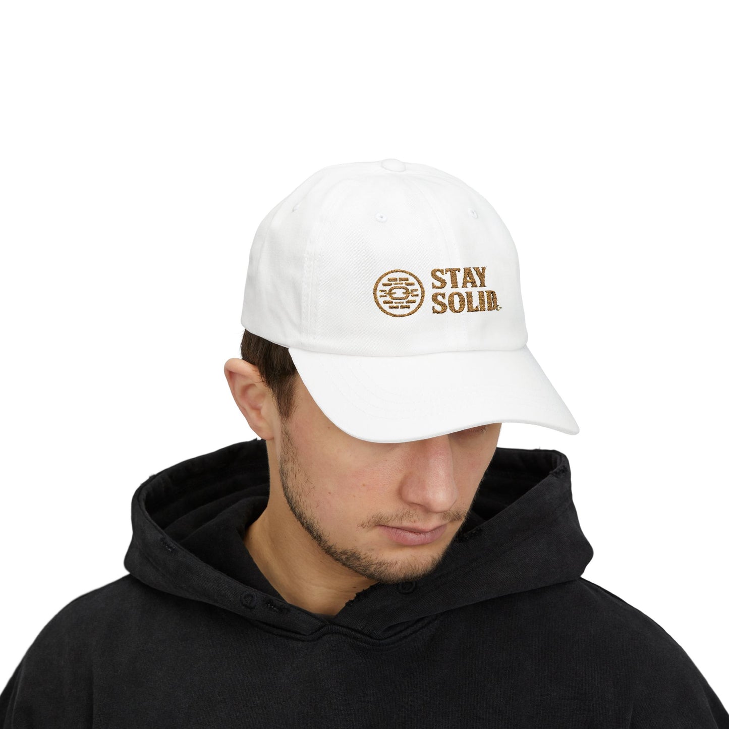 Stay Solid Classic Dad Cap - Stylish White Cap, Trendy Hat for Men and Women, Perfect Gift, Casual Accessory for Any Occasion