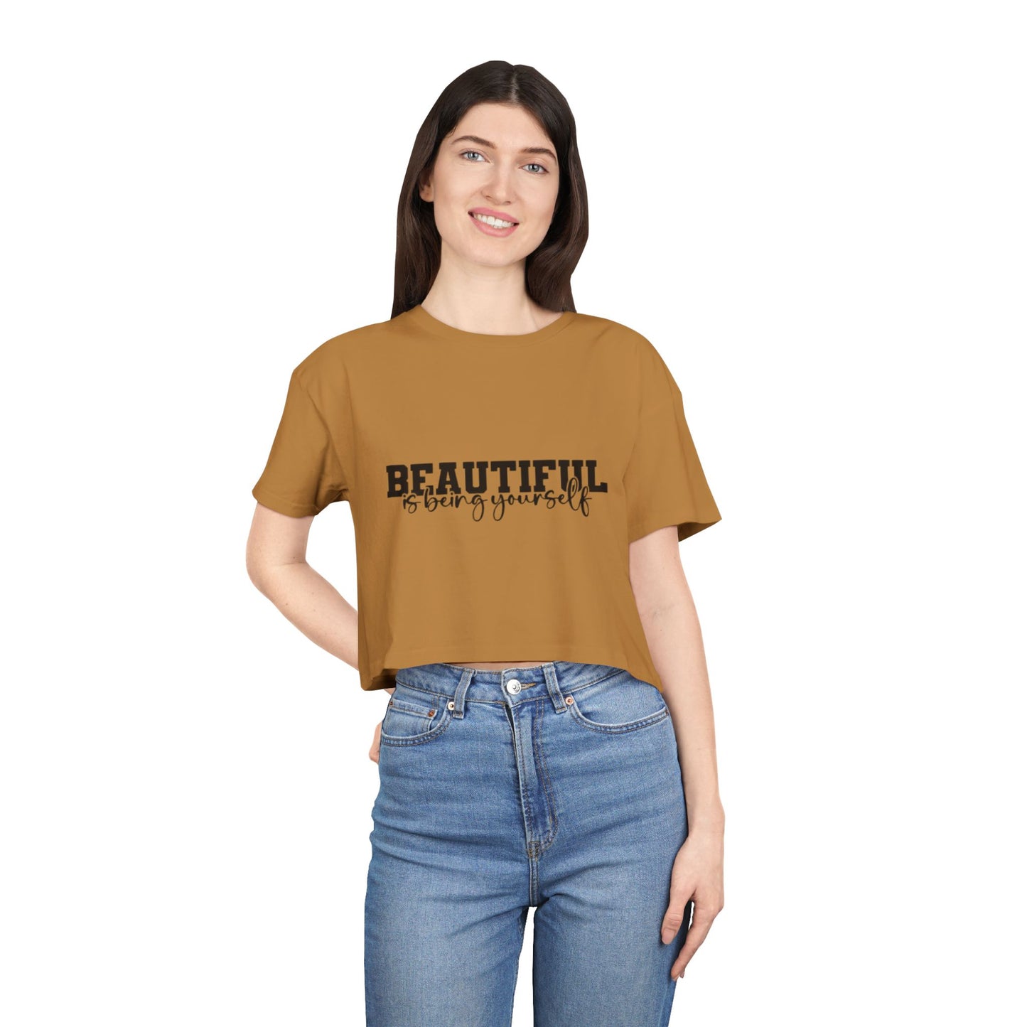 Beautifully You Women's Crop Tee - Affirmation T-Shirt, Self-Love Top, Fashionable Crop, Gift for Her, Summer Style, Casual Wear