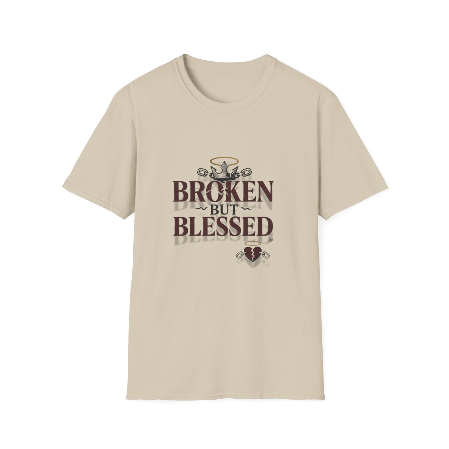 Inspirational Unisex T-Shirt: Broken But Blessed, Faith Apparel, Gift for Friends, Everyday Wear, Motivational Shirt, Spiritual Clothing