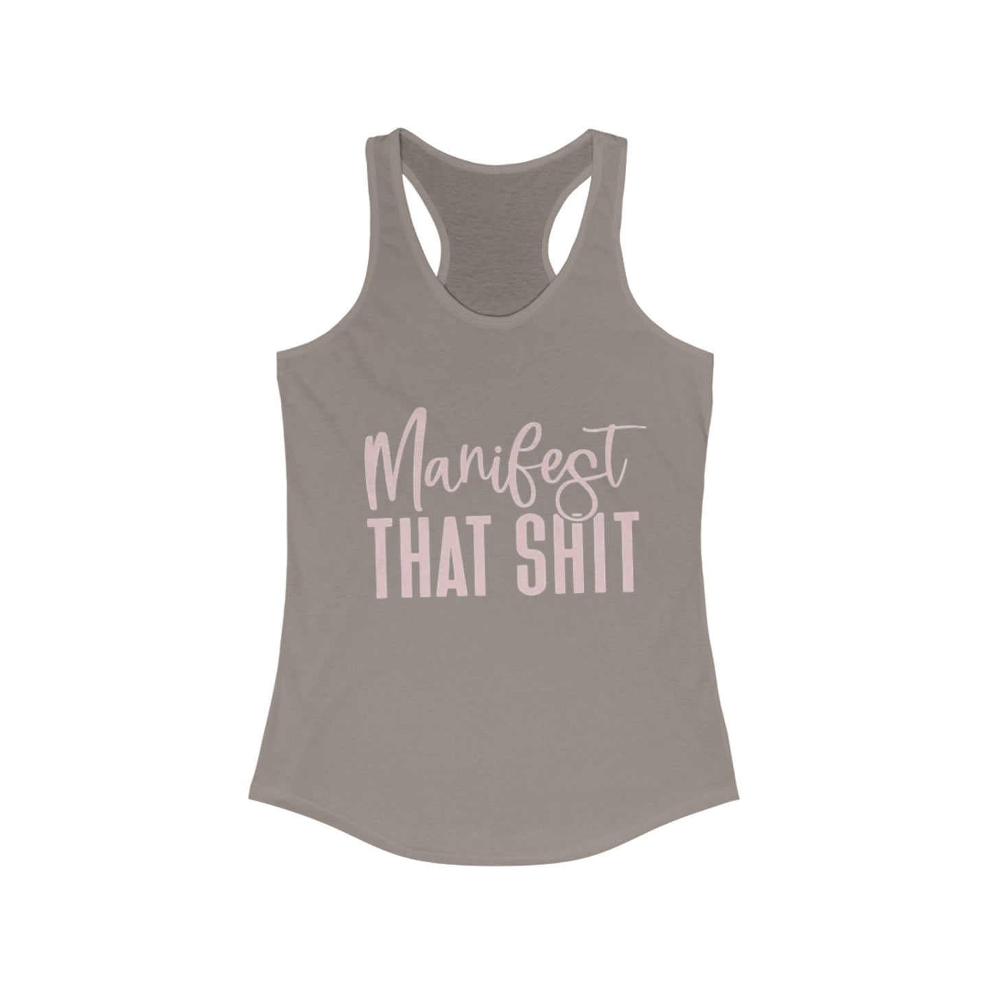 Manifest That Shit Racerback Tank, Motivational Workout Top, Gift for Her, Summer Fitness Apparel, Positive Vibes Activewear