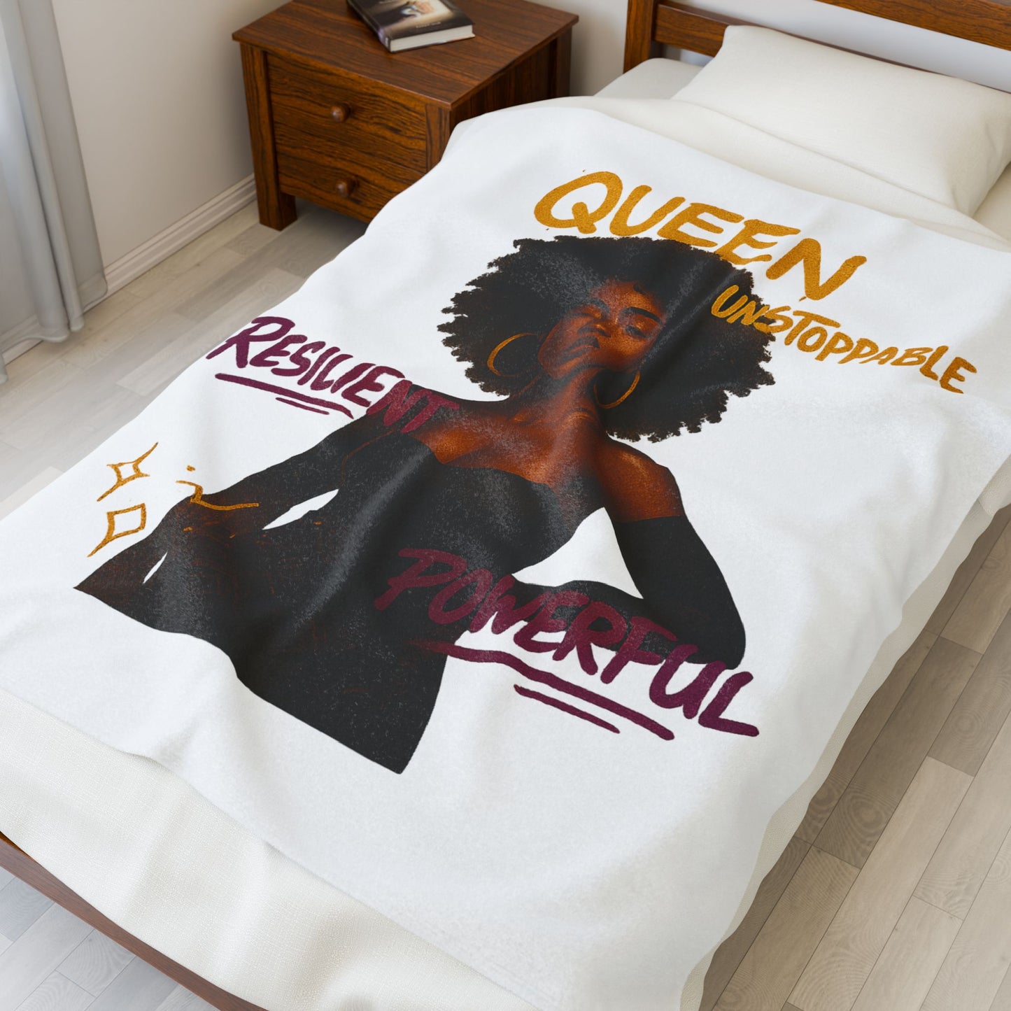 Empowering Queen Plush Blanket | Cozy Gift for Women | Motivational Throw for Home Decor | Resilient & Unstoppable Design | Soft [...]