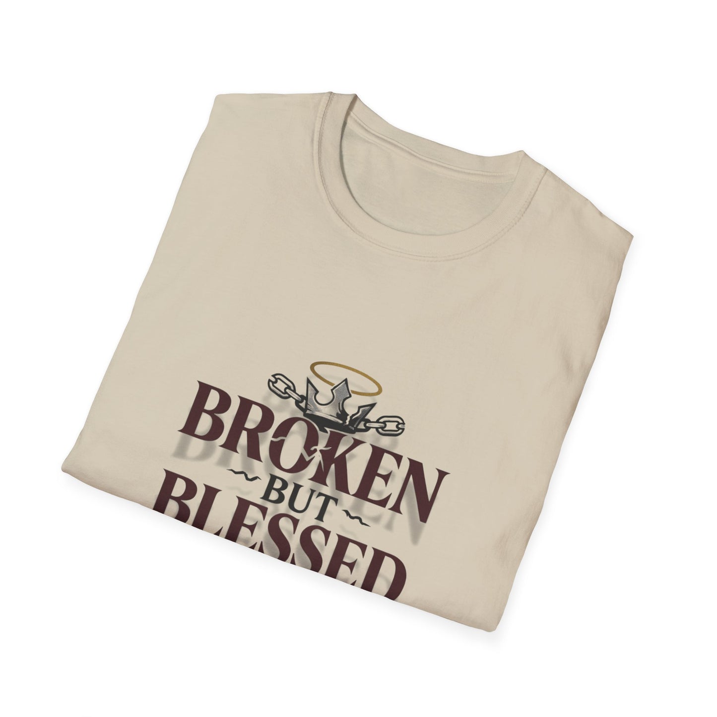Inspirational Unisex T-Shirt: Broken But Blessed, Faith Apparel, Gift for Friends, Everyday Wear, Motivational Shirt, Spiritual Clothing