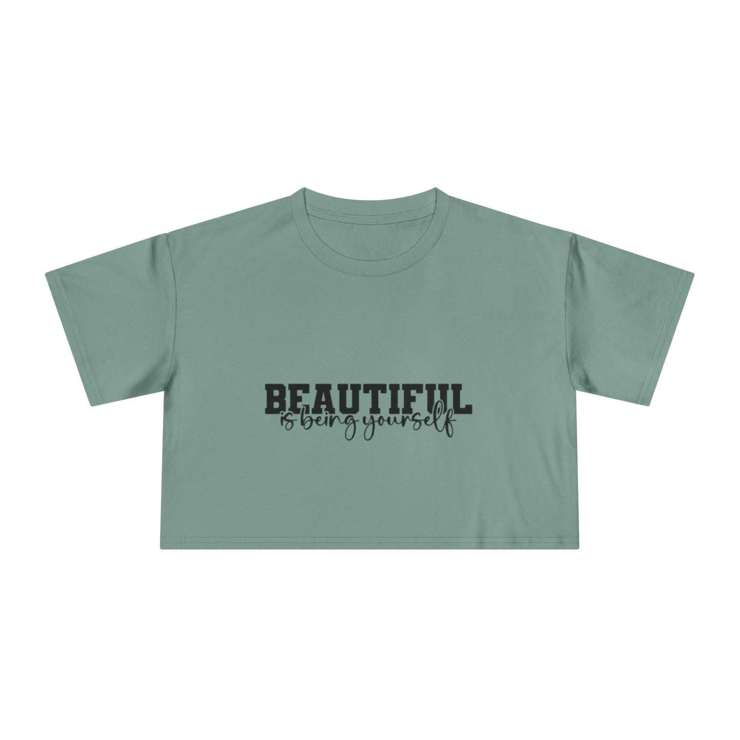 Beautifully You Women's Crop Tee - Affirmation T-Shirt, Self-Love Top, Fashionable Crop, Gift for Her, Summer Style, Casual Wear